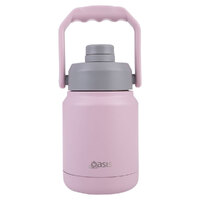 Oasis 1.2L Insulated Mini Jug Stainless Steel w/ Carry Handle - Carnation
