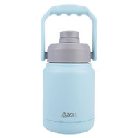 Oasis 1.2L Insulated Mini Jug Stainless Steel w/ Carry Handle - Island Blue