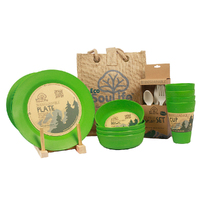 37pc Eco SouLife  Reusable Biodegradable All Natural Picnic Set Green