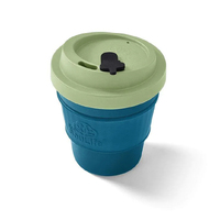 Eco SouLife Biodegradable Travel Mug 355ml Bio Sip Cup Turquoise w/Lime Lid