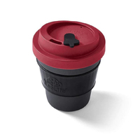 Eco SouLife Biodegradable Travel Mug 355ml Bio Sip Cup Dark Grey w/Red Lid