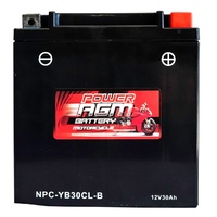 Power AGM 12V 30AH 340CCAs Motorcycle Battery