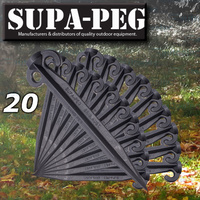 20x Supa Peg Black Polycarbonate Tent Pegs 300mm