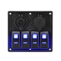 LIGHTFOX 4 Gang Switch Panel ON-OFF Toggle LED Rocker 12V 24V