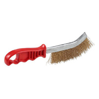 Weldclass 1 Row Plastic Handle Brass Coated (Red) Hand Brush TO-3202