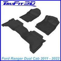3D Kagu Rubber Mats for Ford Ranger Dual Cab PX PX2 PX3 2011-2022 Front & Rear