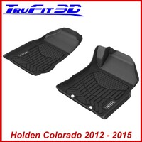 3D Maxtrac Rubber Mats for Holden Colorado RG 2012-2015 (WITH FLOOR HOOKS) Front Pair Maxtrac Rubber