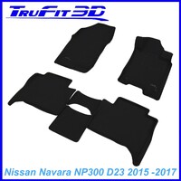 3D Kagu Rubber Mats for Nissan Navara Dual Cab 2015-2017 NP300 D23 Front & Rear