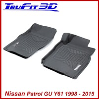3D Maxtrac Rubber Mats for Nissan Patrol GU Y61-1998- 2015 Front Pair