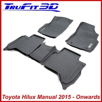 3D Maxtrac Rubber Mats for Toyota Hilux MANUAL Dual Cab 2015+ Front & Rear