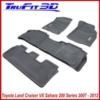 3D Maxtrac Rubber Mats for Toyota Land Cruiser 200 Altitude VX Sahara 2007-2012 3 Row set