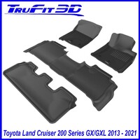 3D Kagu Rubber Mats for Toyota Land Cruiser 200 GX-GXL Only 2013-2021 3 Row Set