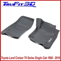 3D Maxtrac Rubber Mats for Toyota Land cruiser 79 Series Single Cab 1998-2016-Front Pair Maxtrac RUBBER