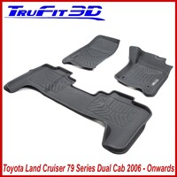 3D Maxtrac Rubber Mats for Toyota Land cruiser 79 Series Dual Cab 2007+-Front & Rear