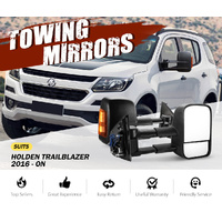 Pair Extendable Towing Mirrors For Holden Trailblazer 2016 to Current