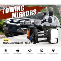 Pair Extendable Towing Mirrors For Isuzu MU-X MY2013-MY2019.