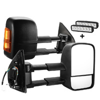 SAN HIMA Pair Towing Mirrors Extendable for Holden Colorado7 MY2013-MY2016 Black