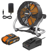 WORX 20V AC/DC (Corded/Cordless) Jobsite Fan W/POWERSHARE 2Ah Battery & Charger - WX095